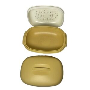 Tupperware Strainer Steamer w/ Lid 1273-3 1274-2 1275-6 - 3 Piece Set